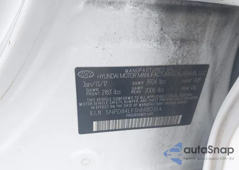 2017 Hyundai Elantra Se from USA, damaged, VIN 5NPD84LF3HH180364